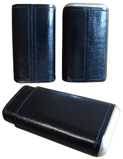 Leather Cigar Case Sienna Cedar Wood 3 Sticks